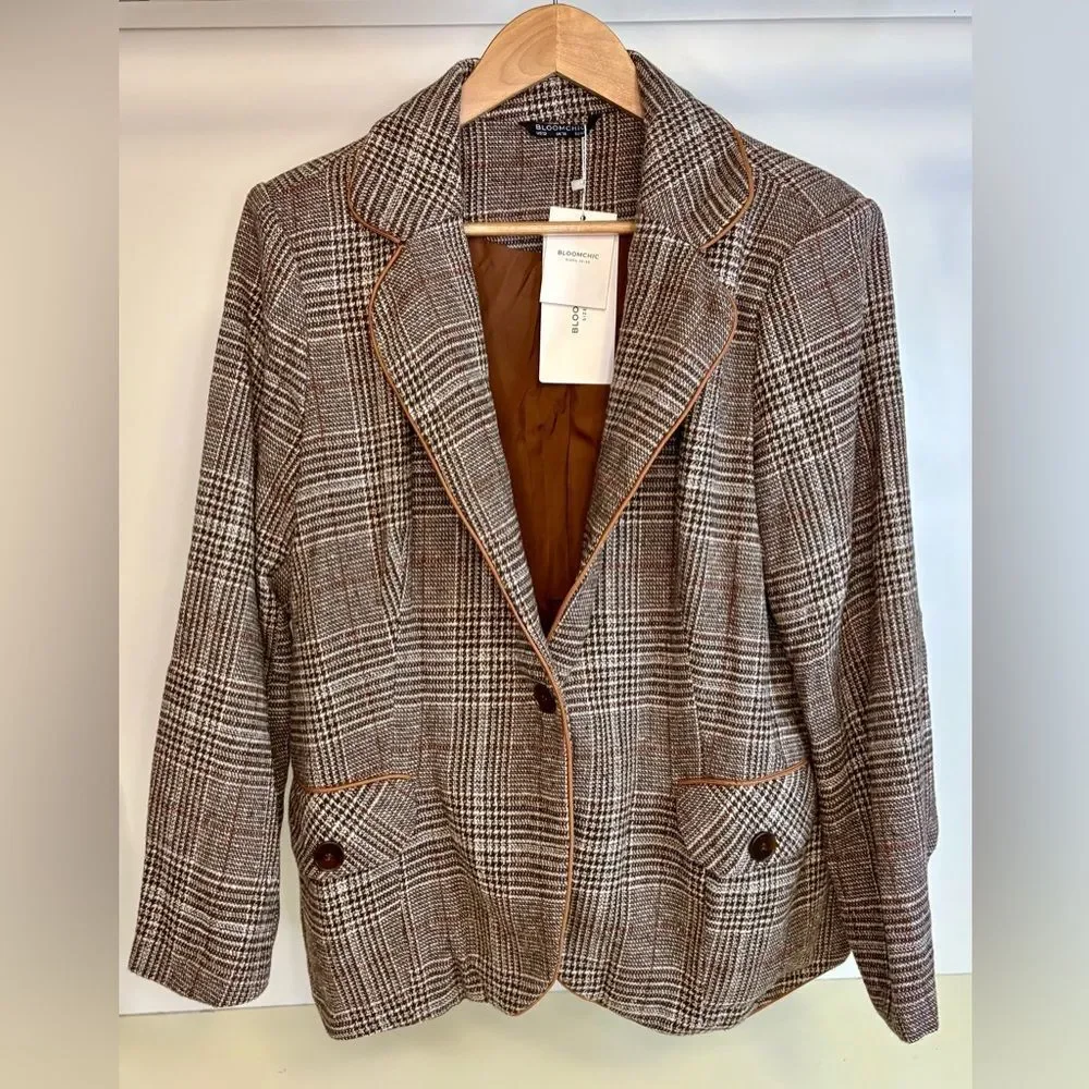 BloomChic UK Classic Checkered Blazer 12
